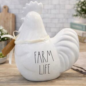 White Ceramic Rooster Canister